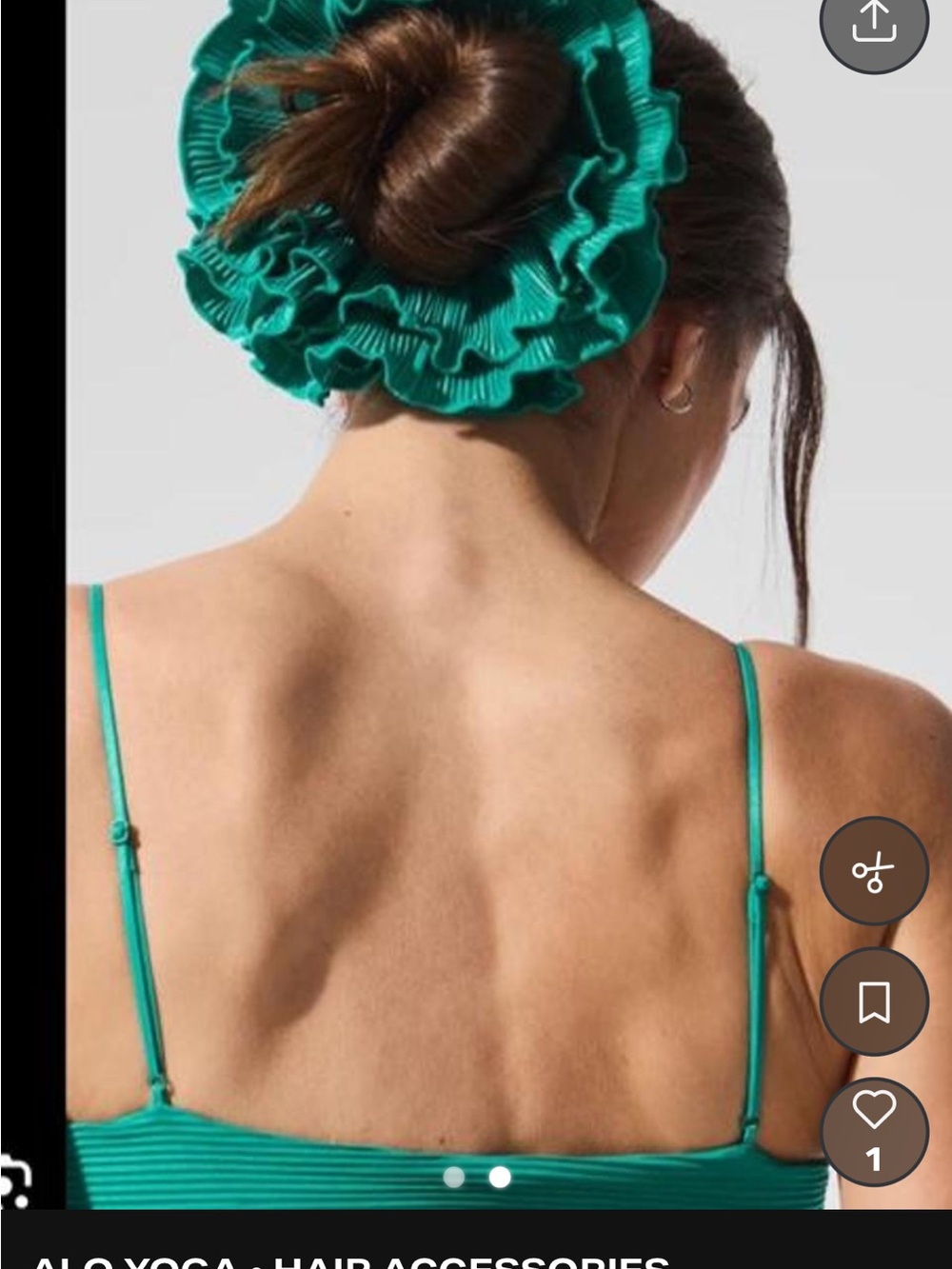 Alo green Ruffle Scrunchie - Picture 2 of 2